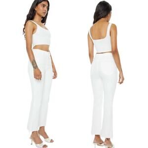 NEW Mother Lil Hustler Ankle Fray High Rise Raw Cut Hem Jeans White Size: 28